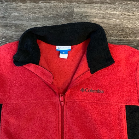 3/$30 Columbia Men’s Red and Black Zip-up Fleece XL - Picture 2 of 4